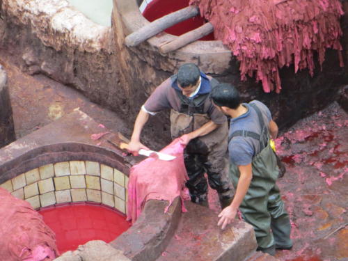 Men Working in the Leather Tanneries, Fez