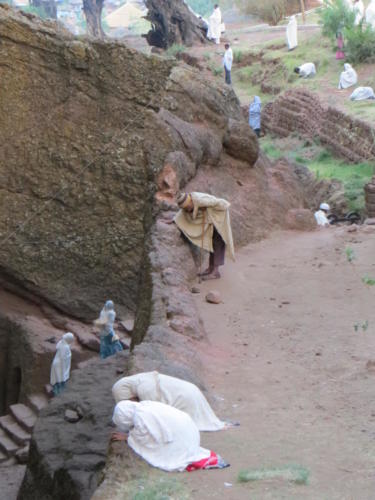 Cristianos ortodoxos etíopes orando, Lalibela