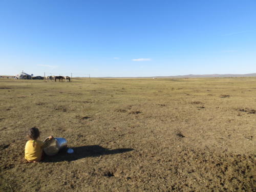 Niño en Mongolia central