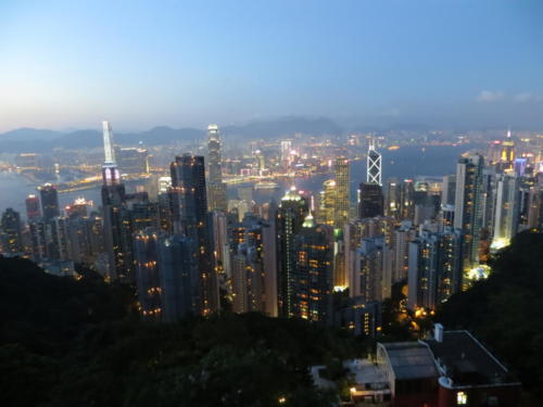 Horizonte de Hong Kong desde el Cerro Victoria