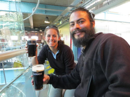 Drinking Guinness at Guinness Brewery, Dublin