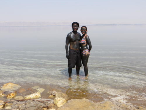 Llenos de barro del Mar Muerto