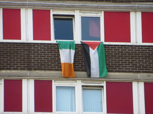 Irish and Palestinian Flags, West Belfast