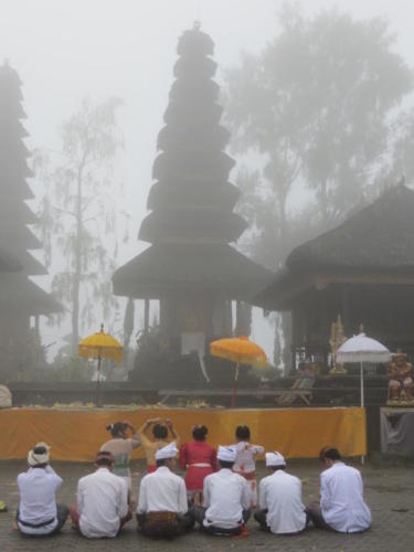 Praying in Pura Ulun Danu Batur Temple