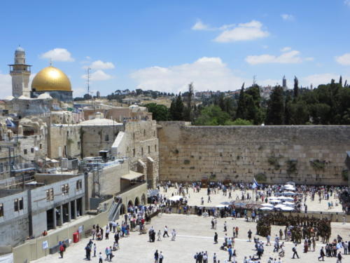 Vista del Muro de los Lamentos y la Cúpula de la Roca, Jerusalén