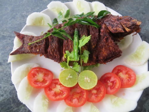 Fried Fish Cooked with Kerala Spices. Fort Cochin