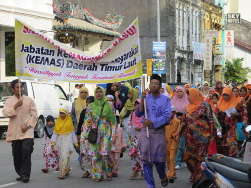 Procesión musulmana en Georgetown, Penang