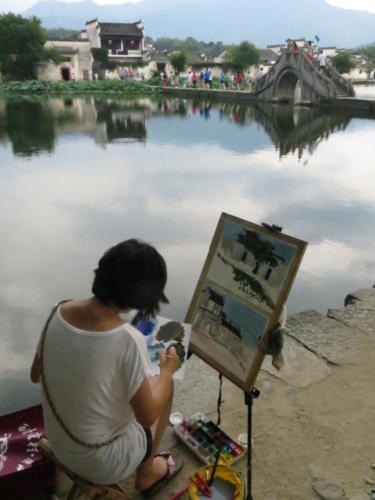 Estudiante de arte en Hongcun