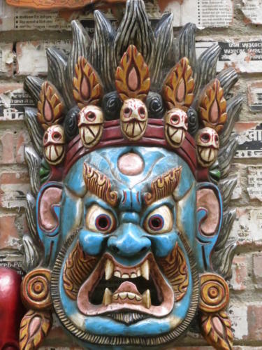 Máscara de madera nepalí