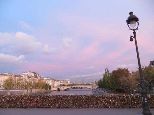 Candados de amor prometido en los puentes de París