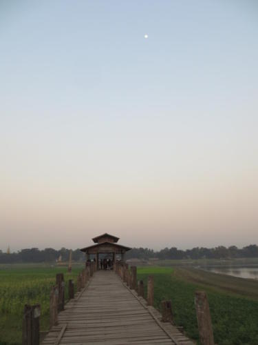 U Bein Bridge and Moon, Mandalay